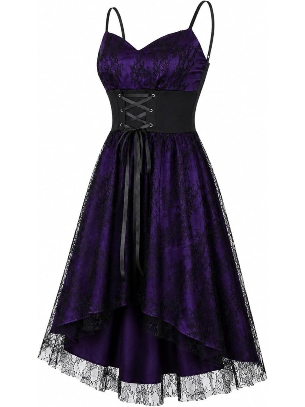 Women's Purple Gothic Corset Vampire Steampunk Victorian Halloween Dress Costume